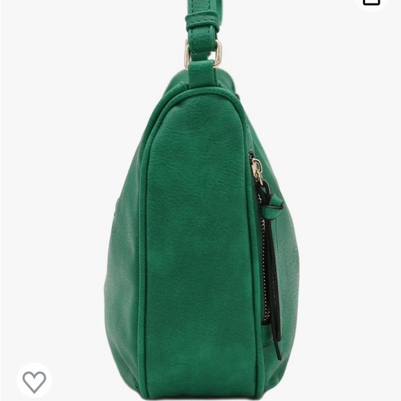 New FashionPuzzle Faux Leather Crossbody Saddle Bag Kelly Green - Picture 3 of 12